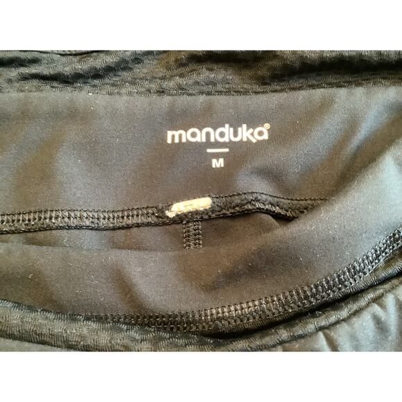 MANDUKA 2 PC BLACK ACTIVEWEAR SET WRAP BAND SPORT BRA S BOTTOM M - Picture 10 of 12